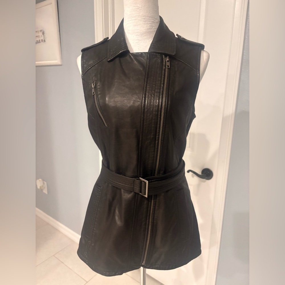 NWT! Black Rivet | faux leather vest size M. Biker chic!
